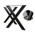 Wrought X Shape I Beam Furniture Legs Retro Table Base Metal Feet for Dining Coffee Table