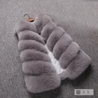 Fashion Women's Warm Long Faux Fox Fur Vest Waistcoat Sleeveless Winter Coat Fox Fur Jacket