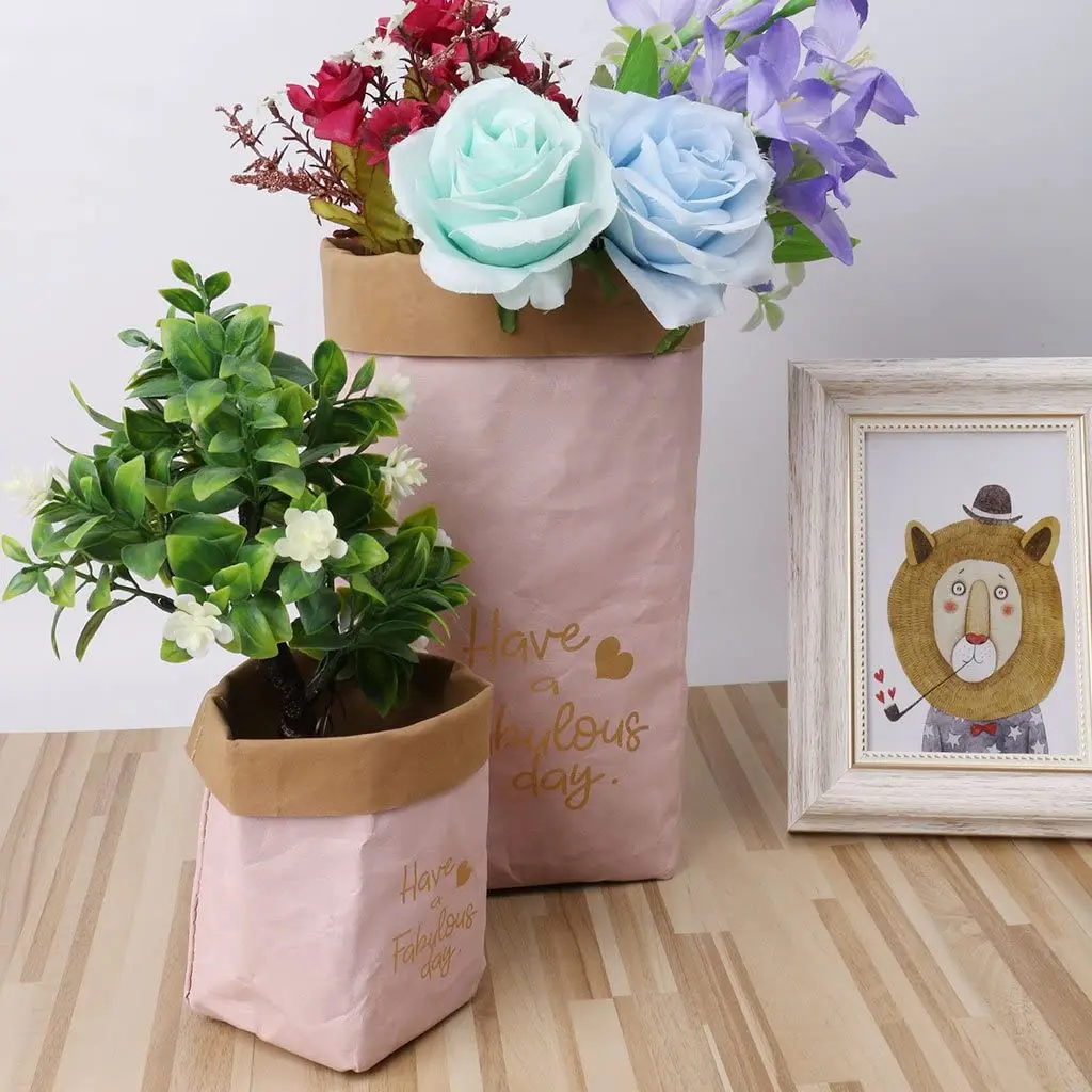 Cover Plant Flower Pot Storage Pouch Multifunction Home Washable Kraft