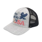 China manufactory wholesale custom grey woolen fabric trucker hat screen printing mesh cap