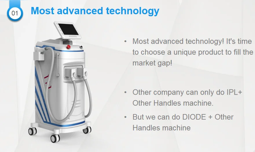 808nm Diode Laser Multi Function Laser 2 Handpiece 3000W Power Hair Removal