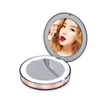 Personalized portable magnifying compact mirror with led light travel lighted makeup mirror touch sensor