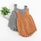 Hot sale baby Suspender clothing high quality sweater knit infant toddlers girls romper