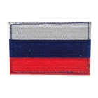 Custom Sew On French Flag Embroidery Patches Hook & Loop Back Russian Flag Embroidery Patches