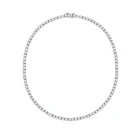 Keiyue Anniversary Gift Claw Setting 925 Sterling Silver 4Mm Cubic Zirconia Cz Paved Tennis Necklace For Women