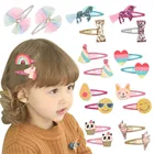 Cute Glitter Bow Unicorn Hair Clips For Girls