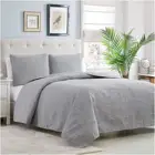 Cheap 100% Cotton Grey Queen Fitted Bedspreads Bedding Covers Sets
