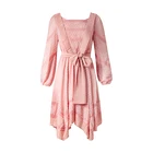 Elegant Cotton one piece dresses sexy women's skirt summer autumn lady one piece dresses floral dress