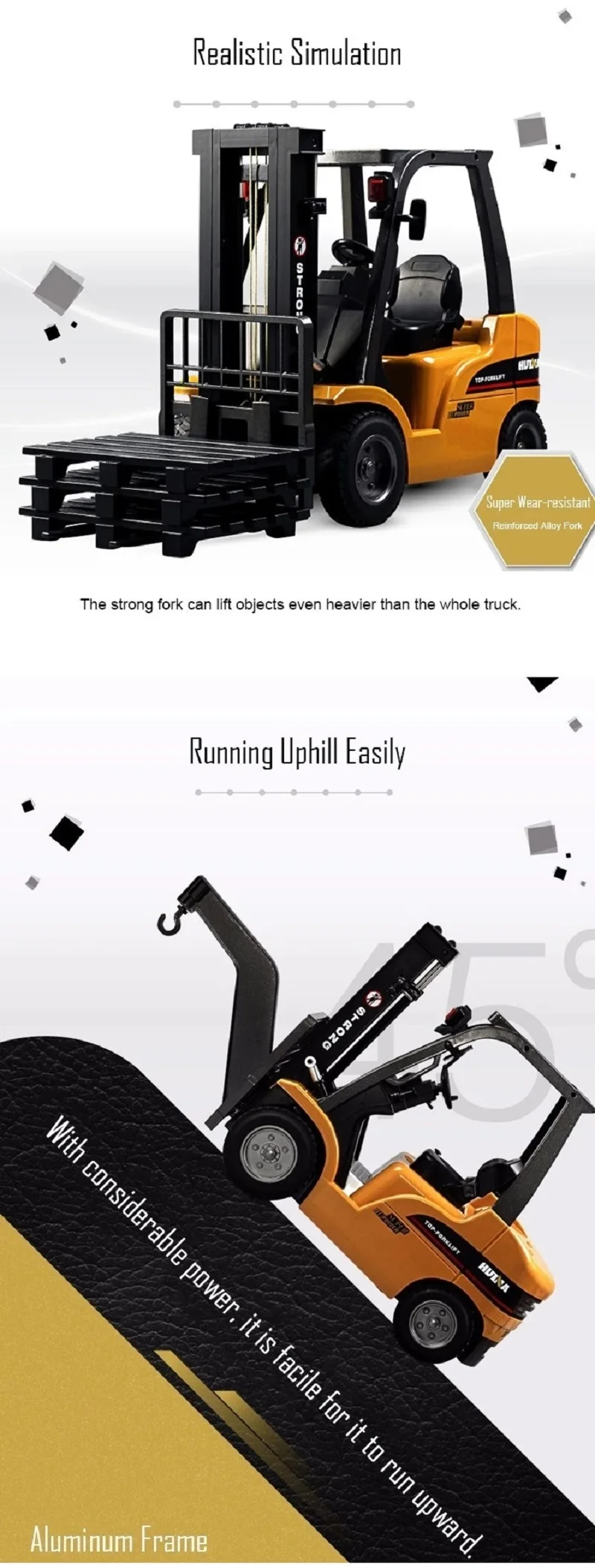 1:10 8CH alloy forklift huina 1577 Radio remote Control car toys (3)