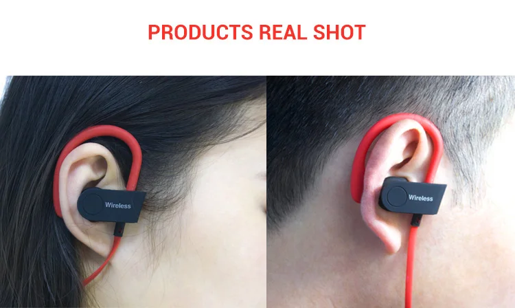Factory Price IPX7 Waterproof Wireless Earphone Bluetooth Headphone Built-in Microphone with Soft Ear Hooks - ANKUX.COM