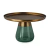 New design modern colorful cheap small brass round glass side bell coffee table for living room