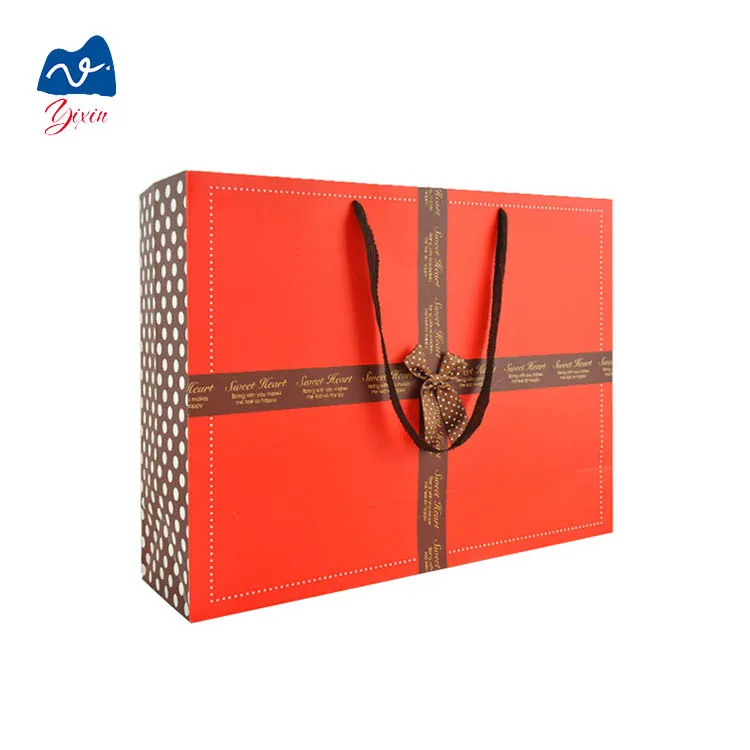 luxury red gift paper bag custom made printed logo jewelry