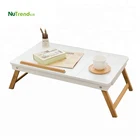 Modern colorful design small wooden folding table laptop desk on bed utility foldable adjustable tray