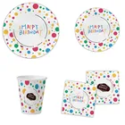 Printed Birthday Baby Disposable Tableware Sets Dinnerware Party Tableware Set