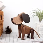 Nordic simple style decoration crafts , Folk Art animal Figurine home decor wooden toy for walnut dog