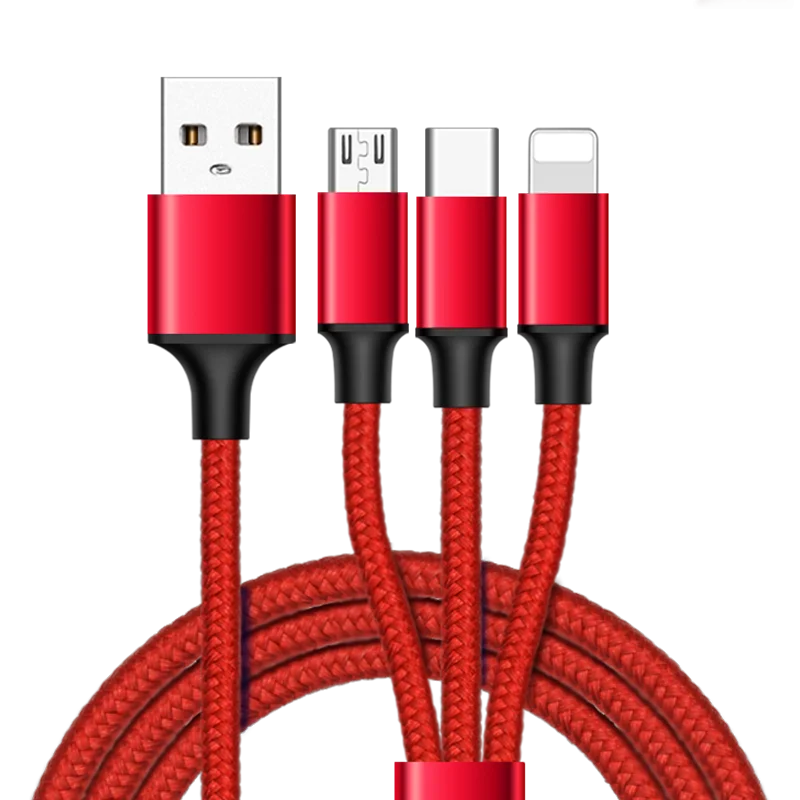 Factory wholesale 3 in 1 cable 5V2.1A micro usb cable for adroid charger cable - ANKUX.COM