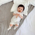 Rompers Romper Moistue Absorbing Rompers Breathable Cotton Baby Romper High Quality White Romper