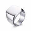 high quality stainless steel glossy can laser logo ring personalized engraved silver ring of men and women customized