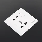 Horizontal 2 gang wall light button 13A 2 & 3 Pins Universal Socket with double pole switch