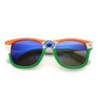 Custom printed Indian flag sunglasses Selling patriot style glasses with Plastic PC sunglasses standard size