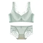 Lace bra in fresh color for girls with flat breasts and lace panties