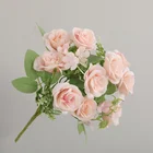 Wholesale 5 Color 10 head Artificial roses Flower bouquet nordic Outdoor wedding decoration artificial roses