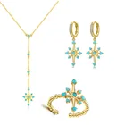Hot Sale Fancy Indian Gold Plated Jewelry White Crystal Gem Stone Woman Necklace Set