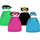 4 Sets Kids Dress Up Super Hero Promotional Costume Superhero Cape and Mask