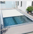12VDC motor Anti-UV Clear blue Safety solar cover for swimming pool