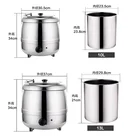 10L Soup Kettle With Lid Catering Equipment Stainless Steel Electric Soup Warmer Keep Warm Pot