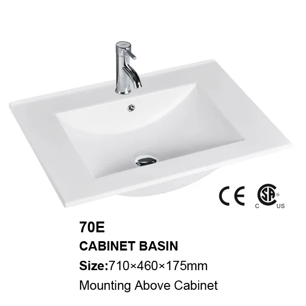 TARPUL Modern White Rectangle Porcelain Bathroom Vanity Square Undermount Wash Counter Handmade Ceramic Vanities Stone factory