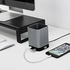 Usb Metal Pen holder with 4 USB 2.0 Ports Durable and sturdy Aluminum Desk Organizer for Office Home