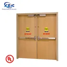 Door Building Wood Door Fire Glazed Fire Exit DoubleDoor Fire Rated Wooden Door For Hotel Commercial Building
