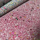 Shinny Chunky Glitter Fabric 1.0 mm with Sequins Pu Leather for bows shoes and bags