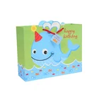 Cute Small Whale Kids Gift Paper Bags, Beautiful Blue Custom Luxury Gift Paper Bags