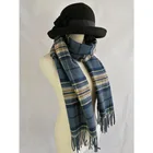 Ladies Designer Logo Brand Woven Wool Plaid Scarf Women Plaid Acrylic