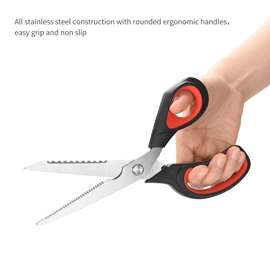Multifunctional Corrosion Resistant Polished Stainless Steel Kitchen Household Scissors