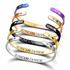 Custom Inspirational Message Quotes Engraving Double Arrow Cuff Bracelet Stainless Steel Jewelry Bangle Engraved Bracelet