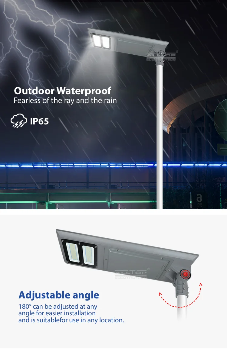 ALLTOP New design Warm White ip65 outdoor 40w 60w 100w intergrated all in one led solar street light