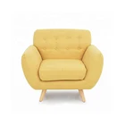 Custom solid wood frame linen fabric one seater sofa relaxing sofa chair