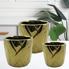 Ceramic Pot Ceramic Ceramic Gold Garden Orchid Flower Pot For Home And Garden Decoration
