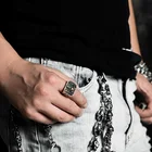 New Design Gray-Black Skull Silver Ring For Man Mysterious Punk Skeleton Rings