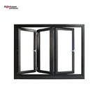 CSA NFRC AS2047 Standard Custom Black 3 Panel Double Glazed Aluminum Bifold Folding Windows and Doors
