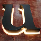 alibaba illuminated backlit led signage letters with back board