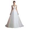 New Fashion Lace Beach Tulle Country Bridal Gowns A Line Sleeveless sexy wedding dress