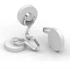 Ferrite pot white powder coated magnet with swivel hook D35mm