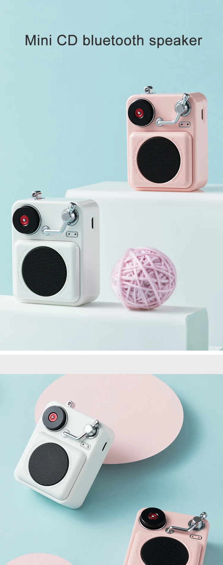 Creative mini cute portable wireless bluetooth speaker