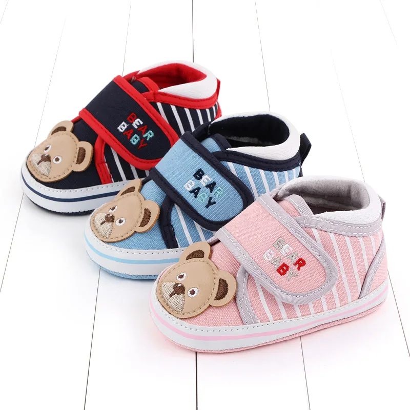 Spring&Autumn Cute Casual Soft Sole Baby Shoes with Bear Print Baby Shoes Unisex manufacture