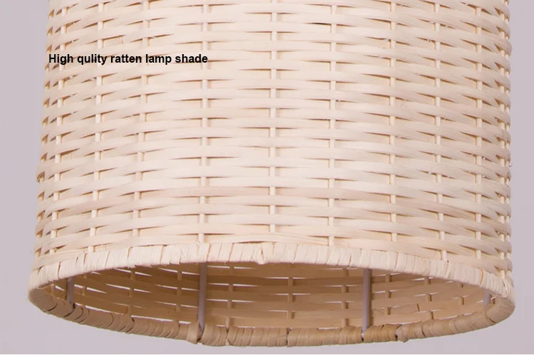 Vintage handmade rattan bamboo weaving natural wooden E27  home deco pendant light