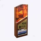 Customize Wooden Engraving Award Trophy With Crystal Parts Great Business Gifts